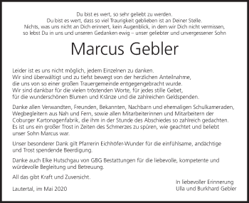 Anzeige von Marcus Gebler von MGO