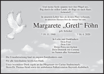 Anzeige von Margarete Föhn von MGO