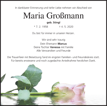 Anzeige von Maria Großmann von MGO