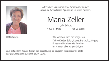 Anzeige von Maria Zeller von MGO