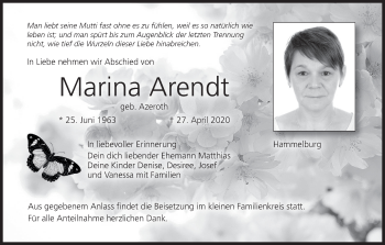 Anzeige von Marina Arendt von MGO