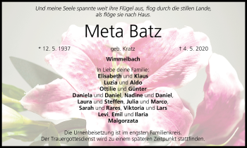 Anzeige von Meta Batz von MGO
