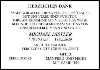 Anzeige von Michael Distler von MGO