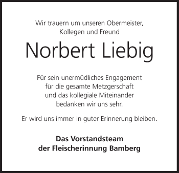 Anzeige von Norbert Liebig von MGO