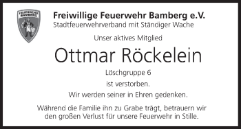Anzeige von Ottmar Röckelein von MGO