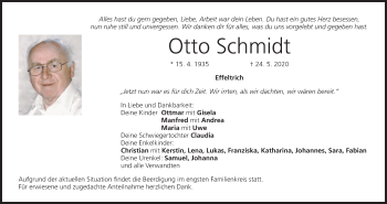 Anzeige von Otto Schmidt von MGO