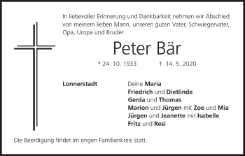 Anzeige von Peter Bär von MGO