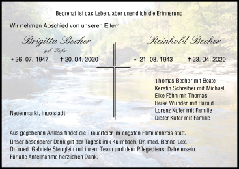 Anzeige von Reinhold Becher von MGO