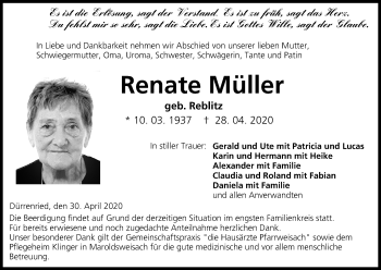 Anzeige von Renate Müller von MGO