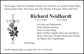 Anzeige von Richard Neidhardt von MGO