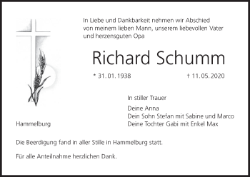 Anzeige von Richard Schumm von MGO