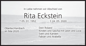 Anzeige von Rita Eckstein von MGO