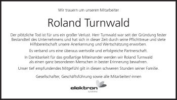Anzeige von Roland Turnwald von MGO