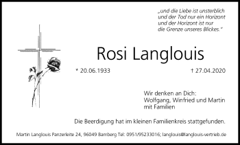 Anzeige von Rosi Langlouis von MGO