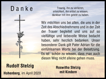 Anzeige von Rudolf Stelzig von MGO