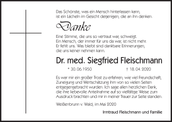 Anzeige von Siegfried Fleischmann von MGO