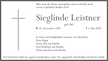 Anzeige von Sieglinde Leistner von MGO