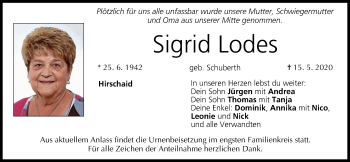 Anzeige von Sigrid Lodes von MGO