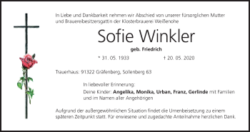 Anzeige von Sofie Winkler von MGO