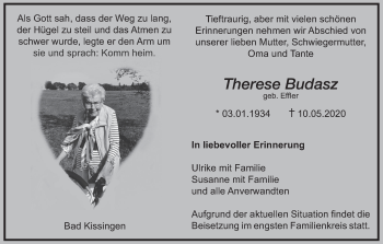 Anzeige von Therese Budasz von MGO