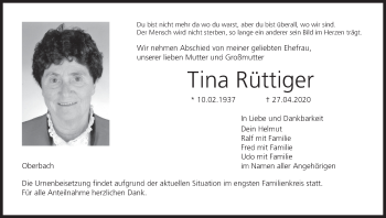 Anzeige von Tina Rüttiger von MGO
