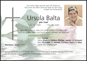 Anzeige von Ursula Balta von MGO