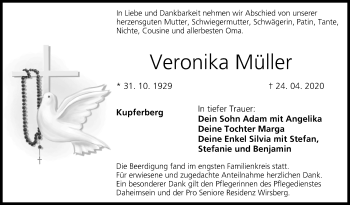 Anzeige von Veronika Müller von MGO