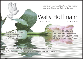 Anzeige von Wally Hoffmann von MGO