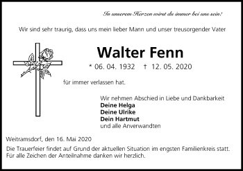Anzeige von Walter Fenn von MGO