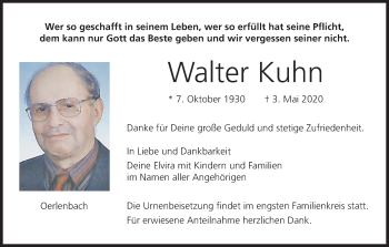 Anzeige von Walter Kuhn von MGO