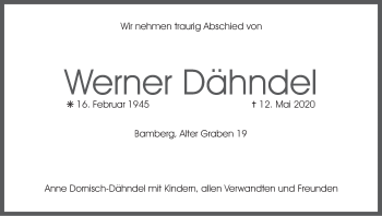Anzeige von Werner Dähndel von MGO