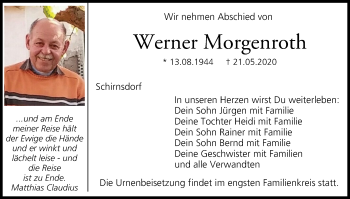 Anzeige von Werner Morgenroth von MGO