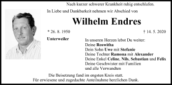 Anzeige von Wilhelm Endres von MGO