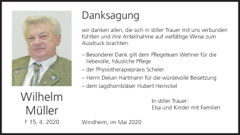 Anzeige von Wilhelm Müller von MGO