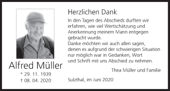 Anzeige von Alfred Müller von MGO
