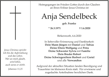Anzeige von Anja Sendelbeck von MGO