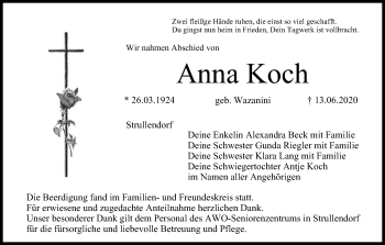 Anzeige von Anna Koch von MGO