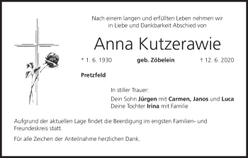 Anzeige von Anna Kutzerawie von MGO
