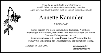 Anzeige von Annette Kammler von MGO