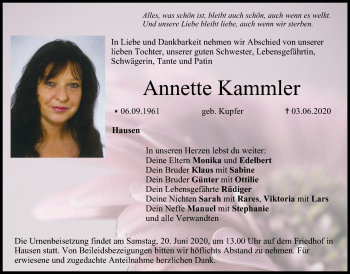 Anzeige von Annette Kammler von MGO