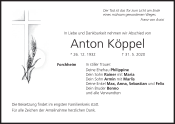 Anzeige von Anton Köppel von MGO