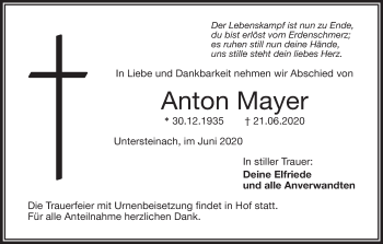 Anzeige von Anton Mayer von MGO