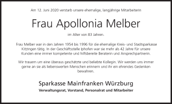 Anzeige von Apollonia Melber von MGO