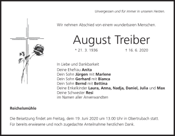 Anzeige von August Treiber von MGO