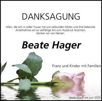 Anzeige von Beate Hager von MGO