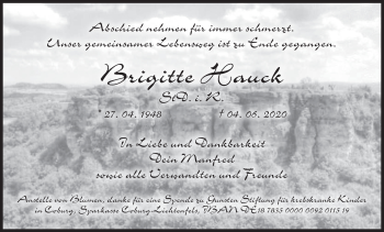 Anzeige von Brigitte Hauck von MGO