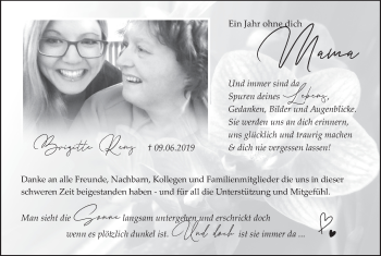 Anzeige von Brigitte Renz von MGO