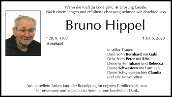 Anzeige von Bruno Hippel von MGO