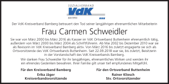 Anzeige von Carmen Schweidler von MGO