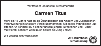 Anzeige von Carmen Titus von MGO